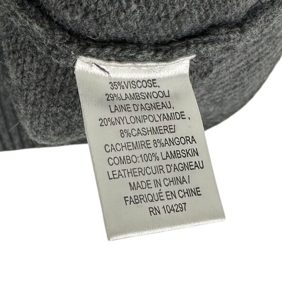 Milly Charcoal Gray Cashmere Blend Leather Trim Pockets Tunic Sweater Size M - Picture 5 of 5